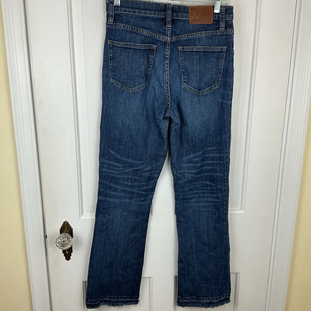 J. Crew Dark Blue Boot Cut Jeans Billie Demi Crop 26T - Picture 5 of 7